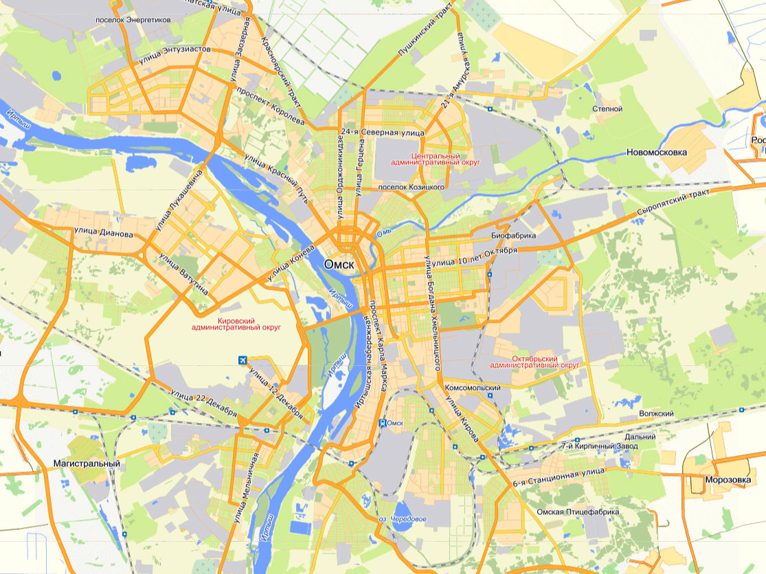 общая карта города омска